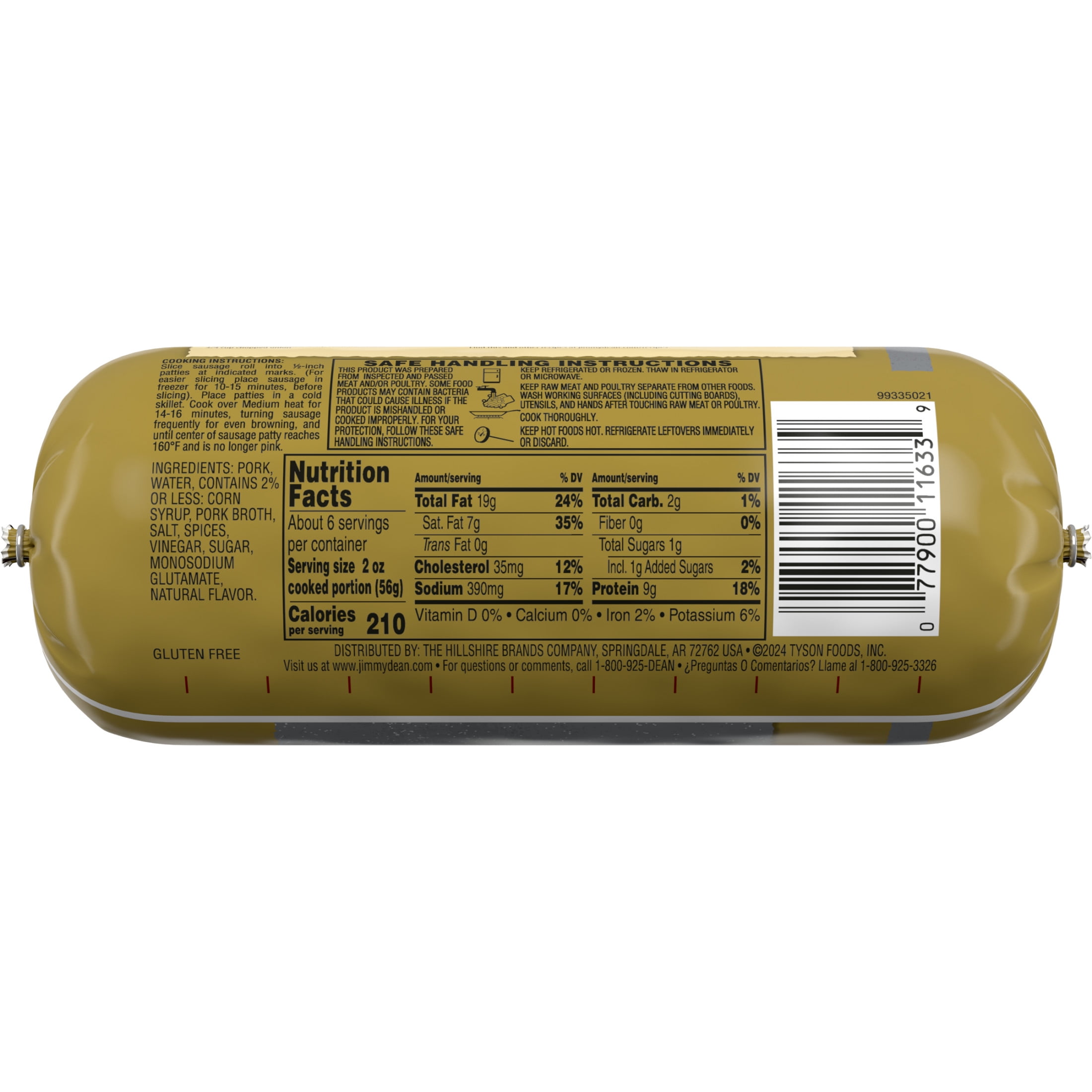 Jimmy Dean® Premium Pork Sage Breakfast Sausage Roll, 16 oz