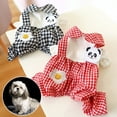 thumbnail image 1 of Cheers Pet Overalls Lattice Design Patchwork Fashion Dog Four-legged Jumpsuit Puppy Costume, 1 of 2