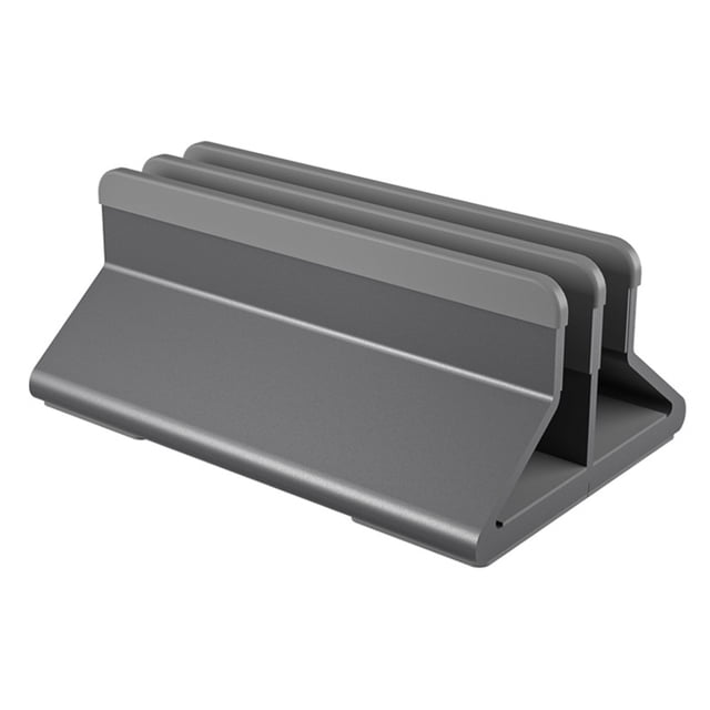 Seitruly Soporte vertical para computadora portátil Oficina en el hogar con soporte Soporte de almacenamiento Soporte de aleación de aluminio Soporte Relojes inteligentes dos ranuras