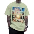 thumbnail image 2 of Mens Vacation T Shirts Sun Beach Waves Island Hawaiian Graphic Tshirt Crewneck Tops Resort Wear for Vacation, 2 of 9