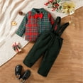 thumbnail image 4 of Ketyyh-chn99 Baby Boys Christmas Gentleman Outfits Overalls Suits Long Sleeve Shirt+Suspender Pants+Bow Tie Clothes Set Green,9M, 4 of 5