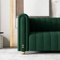 thumbnail image 7 of 3 Seater Sofa and Armchair Set 2 Piece, Modern Velvet Couches for Living Room Furniture Sets with Gold Leg, Luxury Sets of 2 Sectional Sofas for Bedroom Office Apartment Green, 7 of 7