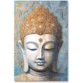 thumbnail image 2 of Buddha Zen Canvas Wall Art Mandala Flower Picture Gold Foil Buddha Statue Painting Print Modern Artwork Living Room Decor Frame (Buddha - 3, 12x18inch (30x45cm)), 2 of 6