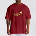 thumbnail image 2 of Rggeeun Men'S Tshirts Trumpet Pattern Short Sleeve Crew Neck Loose Fit Soft Breathable for Summer Everyday Wear Trendy Shirts,Wine,Xl, 2 of 5