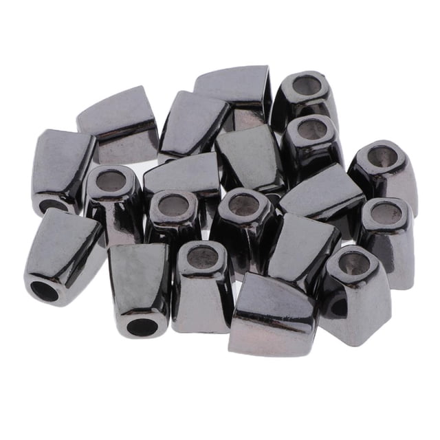 20 Pcs Embouts de Cloche en Métal avec Fermeture Éclair Sans Couvercle, Noir
