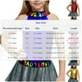 thumbnail image 2 of OGLCCG Girls Metallic Dance Vest Halter Neck Sleeveless Gym Ballet Tank Top Jazz Performance Hip Hop Street Dancing Shirts 4-14 Years, 2 of 5