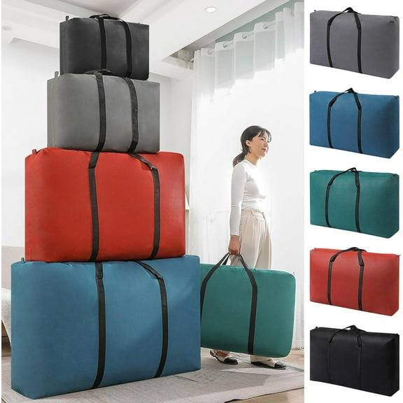 1X Storage Bag Extra Large Duffel Storage Bag Heavy Duty Cloth Storage Bag Organizer With Handles & Zippers for Clothing Comforters Holiday Decorations Home Textile Storage