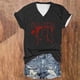 thumbnail image 3 of Tops Cortos para las Mujeres, Halloween Impreso V-Cuello Camiseta de Manga Corta, Tela de Imitación de Moda Casual, 3 of 3