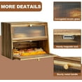 thumbnail image 3 of Acacia Wooden Bread Box for Kitchen Countertop,Extra Large 2 Layer Breadbox Holder Farmhouse Bread Storage Container Bread Bin Food Organizer Pantry Shelf Acrylic Window, 3 of 15