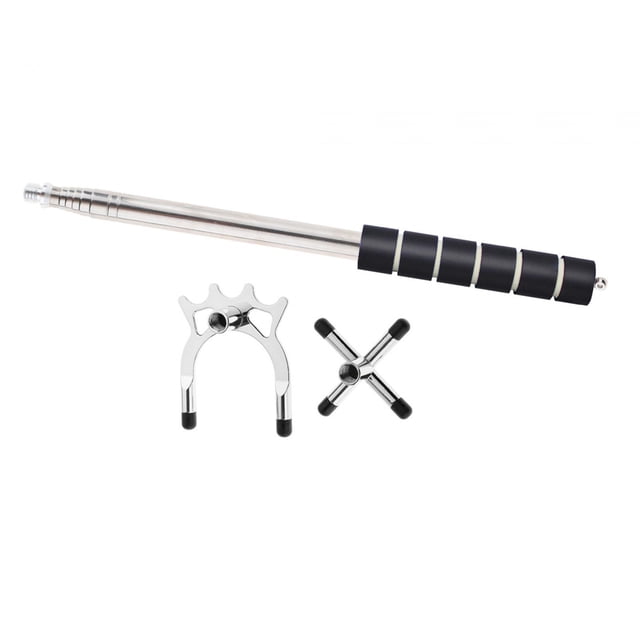 braveheart Accessoire de Queue de Billard Durable et Ajustable avec Tige de Rack en Acier Inoxydable et Pont Rétractable pour Jouer Tête Haute Tête Croisée