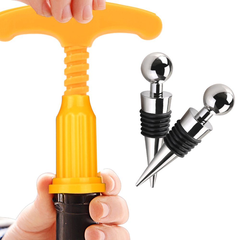Manual Bottle Openers and 2 Wine Stopper Best Corkscrew Wine Opener