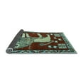 thumbnail image 2 of Ahgly Company Indoor Round Animal Light Blue Traditional Area Rugs, 4' Round, 2 of 4