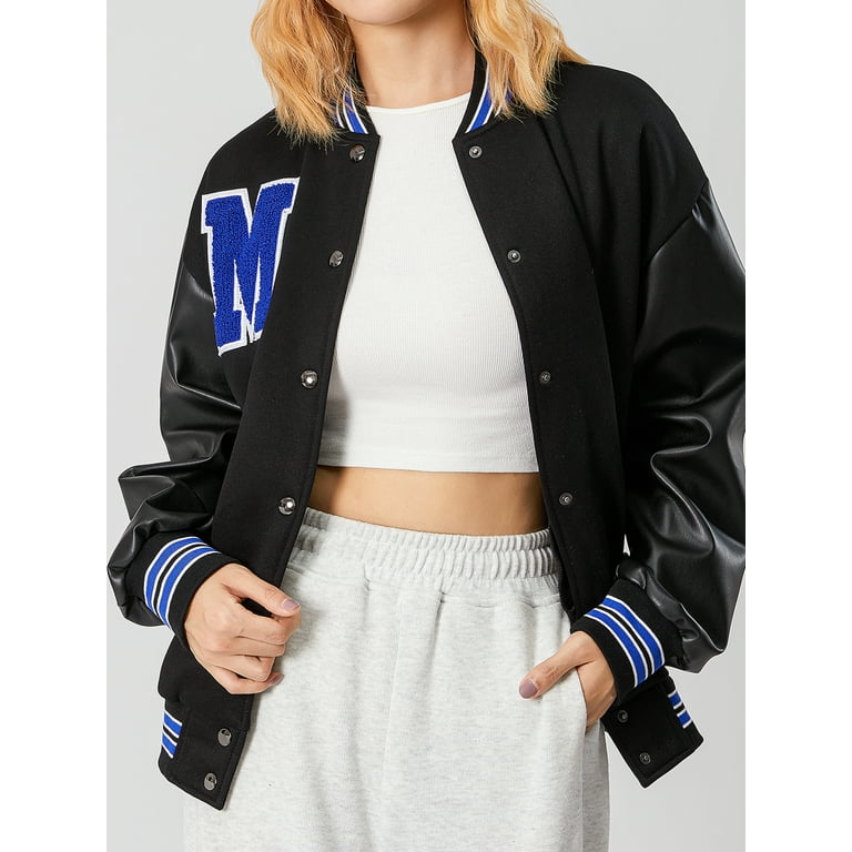 Baseball Varsity Jacket Tops 2 Piece Skirt Sets Y2K Streetwear