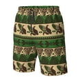 thumbnail image 4 of Cauagu Dark Green Vintage Corn Pattern Print Men's Swim Trunks,Hawaiian Bathing Suit Swimsuits Beach Shorts with Pockets for Men Quick Dry Swimming Board Shorts-Medium, 4 of 6