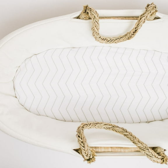 Gray Zigzag Bassinet Sheet