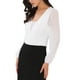 thumbnail image 4 of INSPIRE CHIC Body de leotardo formal con escote en V de encaje y mangas de gasa para mujeres 2XL Blanco, 4 of 6