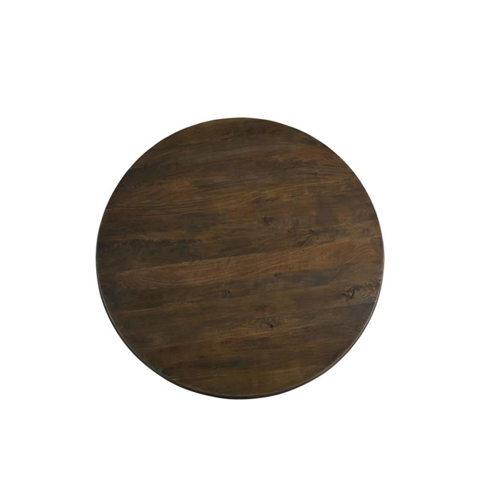 Taran Designs Lawrence 60" Round Solid Wood Pedestal Dining Table in Dark Brown