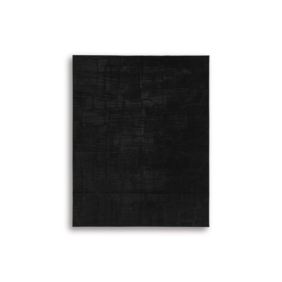 Signature Design by Ashley Gibbswell 8' x 10' Washable Area Rug, Black Modern Abstract Faux Fur Rug