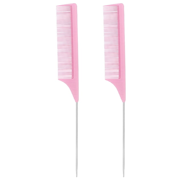 Miangastore 2 Pcs Peigne en Fibre de Carbone Coiffure Peigne à Queue en Acier Inoxydable