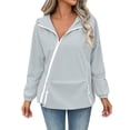 thumbnail image 3 of Sentmoon Lightweight Jacket Women Windproof Hooded Neck Rain Jackets Lined Long Sleeve with Zipper Raincoat with Pockets for Rainy Days Golf Weekend, 3 of 9