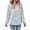 Gray, variant on Windproof Outdoor Hiking Jacket Diagonal Zip Hooded Kangaroo Pocket Drawstring Hem Elastic Cuff Loose for Women Casual Sport Outerwear