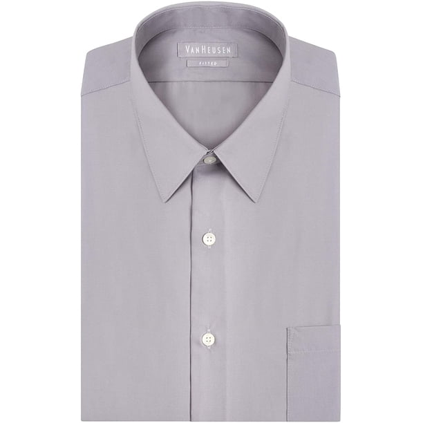 Van Heusen Men's Athletic Fit Poplin Dress Shirt Gray Size 18X32-33 -  Walmart Business Supplies