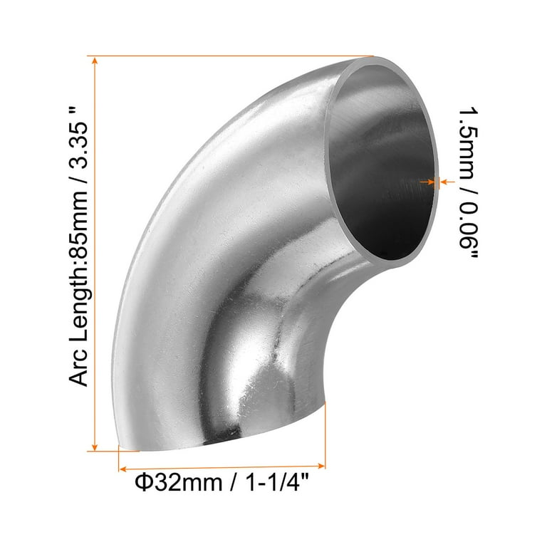 Uxcell 1-1/4 Inch OD 304 Stainless Steel Butt, 4 Pack 90