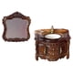 thumbnail image 3 of Tocador de baño para casa de muñecas, muebles en miniatura, accesorios decorativos DIY con espejo, modelo para juego de rol de micropaisaje, 1/12 marrón oscuro, 3 of 8