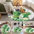 thumbnail image 5 of St. Patrick's Day Round Area Rug 7Ft Washable Circle Rugs for Dorm Laundry Room, Lucky Shamrock Watering Can Gnomes Daisy Wood Non-Slip Carpet Floor Mats Indoor Outdoor Carpet Runner Home Decor, 5 of 8