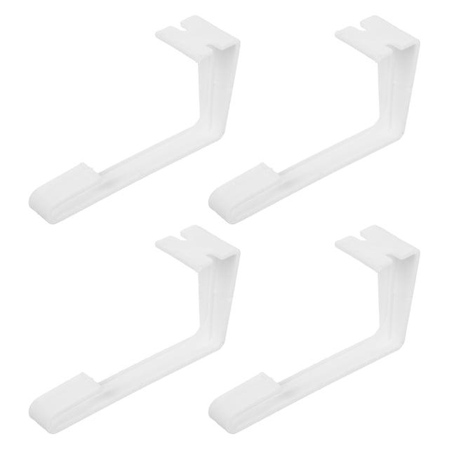 4 piezas de sujetadores de cortina interior para RV con kit de instalación, clips de cortina para ventana de caravana, retenedores de plástico blanco para herrajes de ventana estables.