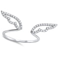 thumbnail image 4 of Open White CZ Angel Wings Ring .925 Sterling Silver Adjustable Band Jewelry Female Size 8, 4 of 4