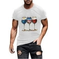 thumbnail image 2 of Tnhcen Patriotic T-Shirts for Men Red White and Blue 4th of July Shirt USA Flag Wine Glass Graphic Tee Tops S-3XL, 2 of 5