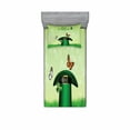 thumbnail image 2 of St. Patrick's Day Bedding Set with Sheet & Covers, Happy Day Leprechaun Hat on Grass with Butterflies Irish, Printed Bedroom Decor 2 Shams, 4 Sizes, Pale Green, by Ambesonne, 2 of 3