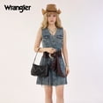 thumbnail image 2 of Wrangler Shoulder Bag for Women Denim Canvas Small Hobo Purse with Stitched Detail & Back Zipper Pocket, Black, 2 of 6