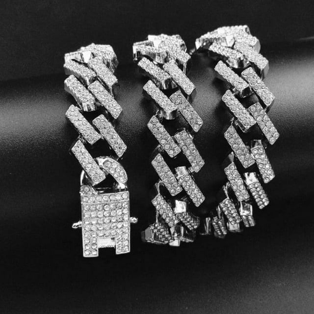 Link Chains Necklace Fashion Hiphop Jewelry Rhinestones Iced Out Necklaces