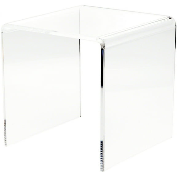 Plymor Clear Acrylic Beveled Square Display Riser, 11" H x 11" W x 11" D (3/8" thick)