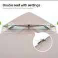 thumbnail image 4 of LAUSAINT HOME 8'x8' Outdoor Patio Gazebo, Double Roof Metal Frame with Mosquito Nettings, Privacy Screens and Anchoring Kit, Khaki, 4 of 8
