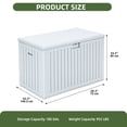 thumbnail image 2 of Uforic 180 Gallon Extra Large Outdoor Deck Box, Double-Wall Resin Storage Box with Flexible Divider, Lockable,‎Weatherproof,White, 2 of 7