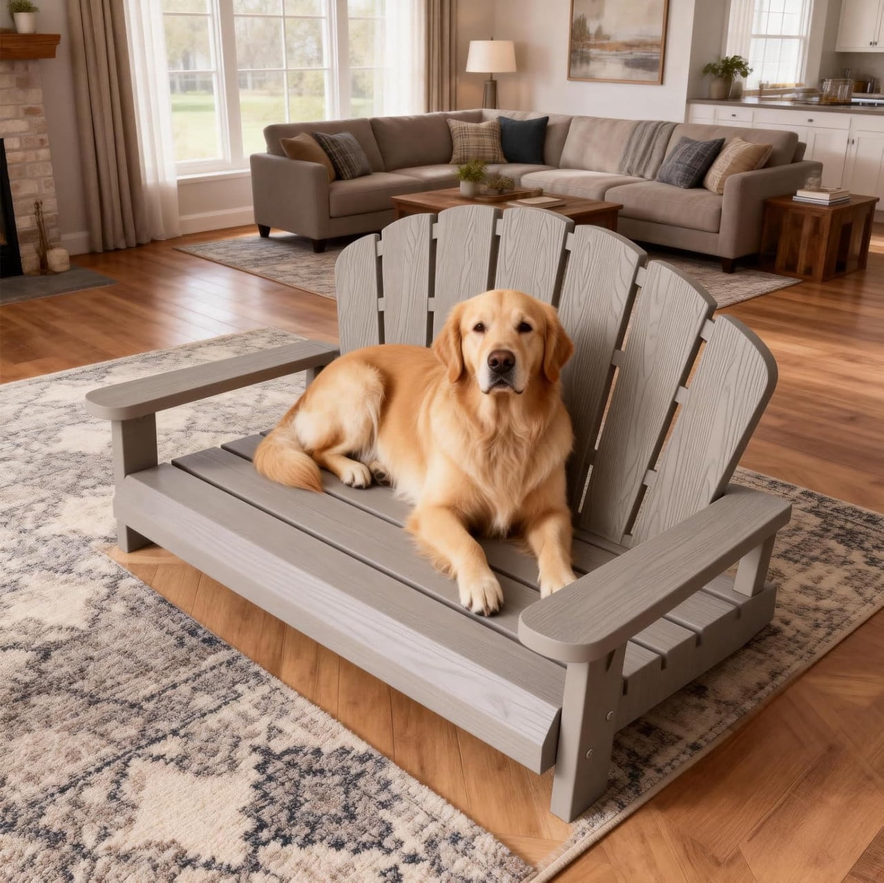 Yardgrace Outdoor Elevated Dog Bed Medium Size Dog, Waterproof & Washable Resin Pet Bed, 40.24 x 20.04 x 30.08 Inches, Easy to Assemble, Gray