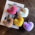 thumbnail image 5 of Xiao Hua Llavero de peluche con forma de corazón - 1 llavero pequeño, anilla de acero inoxidable, llavero de uso diario de 6 × 3,54 pulgadas, poliéster suave, apto para llavero de coche, verde claro, 5 of 5