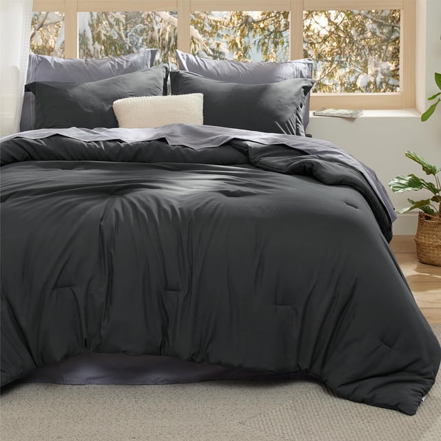 Juego de ropa de cama Bedsure Bed in a bag, tamaño king, 7 piezas, algodón