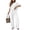 White-1, variant on Aofany Two Piece Sets for Women Cotton Linen Outfits Casual Crew Neck Solid Short Sleeve Top and Wide Leg Pants Set