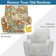 thumbnail image 3 of SCRAWLGOD Hippie Flower Orange Recliner Chair Covers Stretch Recliner Slipcovers Reclining Furniture Protector Washable Sofa Couch Cover with Storage Pocket for Pets Dog Cat, 3 of 7
