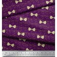thumbnail image 2 of Soimoi Purple Poly Georgette Fabric Bow & Dots Print Sewing Fabric Yard 52 Inch Wide, 2 of 5