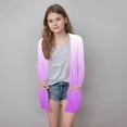 thumbnail image 2 of Light Sweaters for Girls Fall Plus Size New Girls Open Front Cardigan Fashion Gradient Color Casual Long Sleeve Jacket Lightweight Fall Outwear with Pockets Purple 130, 2 of 6
