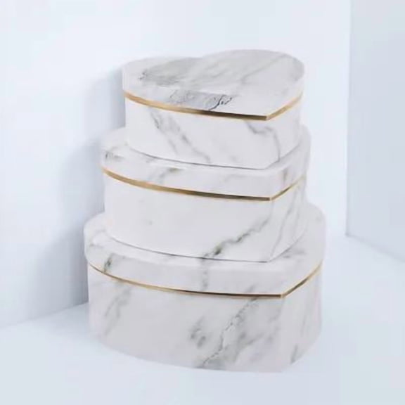 Topbathy Flower Boxes 3Pcs Heart-Shaped White Paper For Valentine S .3X7.9X3.5In