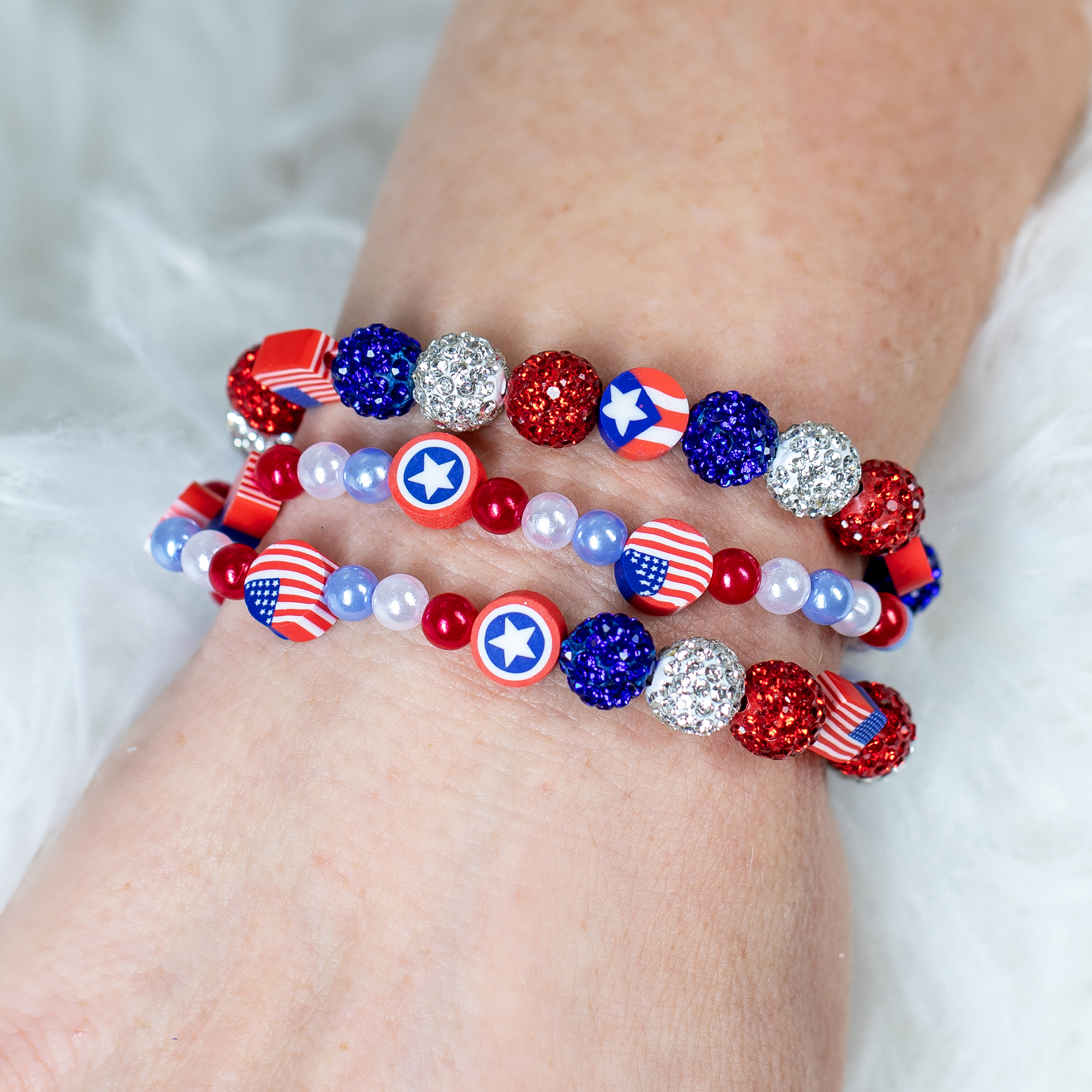 CousinDIY Patriotic Americana Clay Beads Kit, 300 Pieces