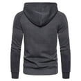 thumbnail image 4 of KeShDi Flannel Hoodie for Men's Top with Zipper and Shoulder Sleeves Hooded Men's Hoodie Solid Color Casual Hoodie Hooded Hoodie Dark Gray M, 4 of 7