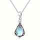 thumbnail image 1 of Teardrop Moonstone Pendant Necklace Silver Plated Vintage Neck Jewelry For Women Bridal Wedding Necklace Jewelry Gift, 1 of 4