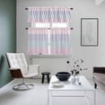 thumbnail image 4 of Colorful Stripe Kitchen Curtains Sets for Windows 36 Inch Length, Modern Pink Purple Blue Vertical Striped Rod Pocket Window Treatments Tier Curtains and Valances Set for Bedroom/Bathroom, 4 of 8